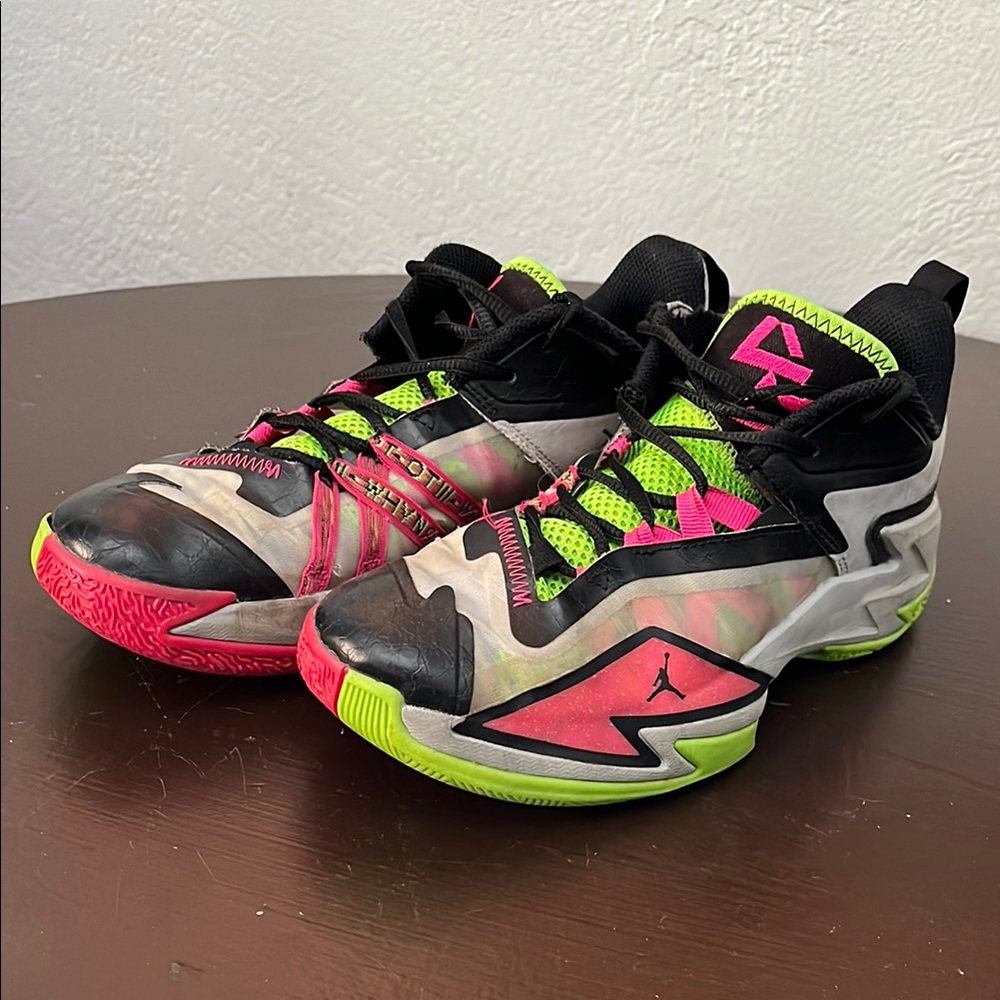 Jordan Athletic Sneakers - Black, Pink, Green